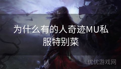 为什么有的人奇迹MU私服特别菜