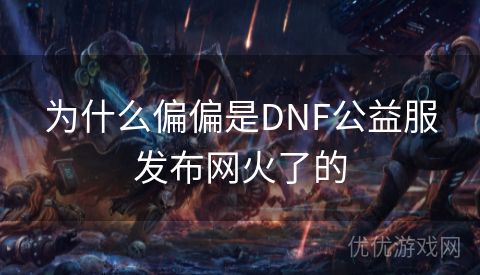 为什么偏偏是DNF公益服发布网火了的