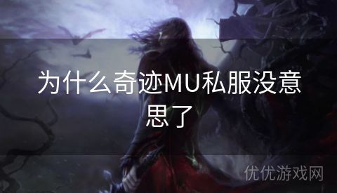 为什么奇迹MU私服没意思了