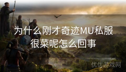 为什么刚才奇迹MU私服很菜呢怎么回事