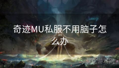 奇迹MU私服不用脑子怎么办