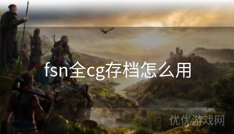 fsn全cg存档怎么用